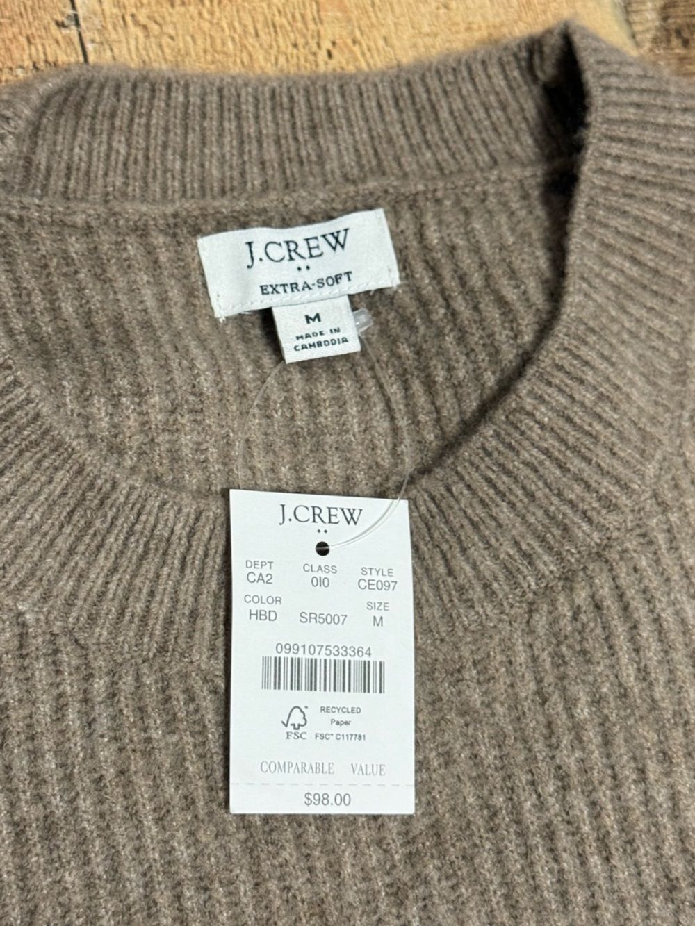J. Crew Ribbed boyfriend crewneck sweater M nwt - Picture 12 of 13